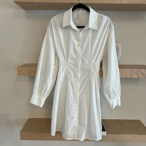 MISSGUIDED white button down shirt dress